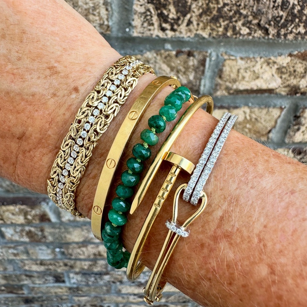 SOLD 14K Gold Emerald Bead Bracelet NWT